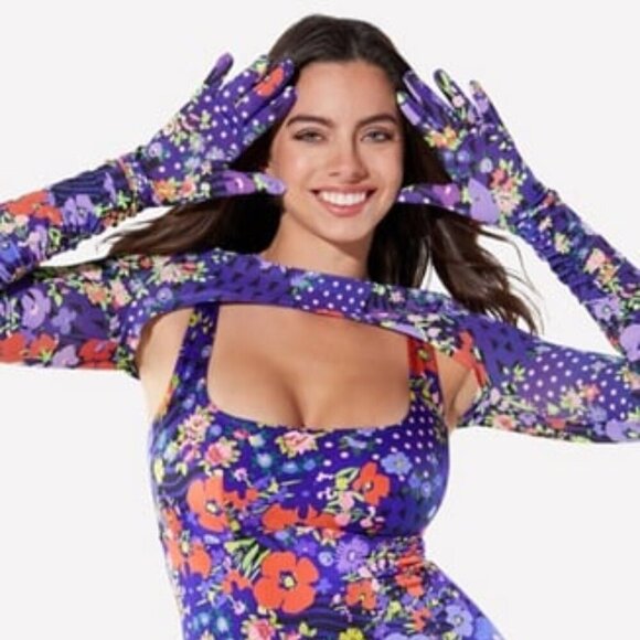 YITTY Tops - Yitty Plus Size Headliner Shrug Party Animal Bloom & Plume Crop Top Size 1X